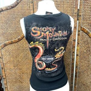 Harley Davidson dragon tail Smokey mountains sleevless top small maryville
